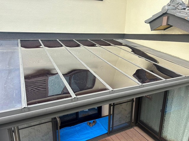 中央市　テラス屋根張り替え